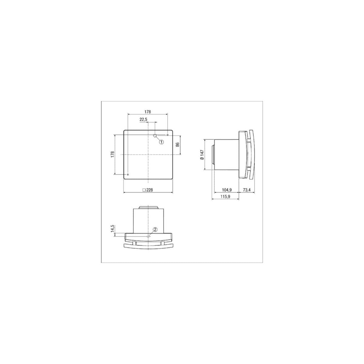 Maico - Original ECA 150 ipro H, 0084.0089 - Feuchtesteuerung, zweistufiger Kleinraumventilator, für Küche, Waschküche, Saunavorraum, Toilettenanlagen, Aufenthaltsraum