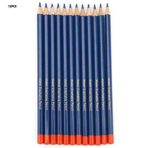 12 lápices de color azul con cuerpo de madera miniatura 4