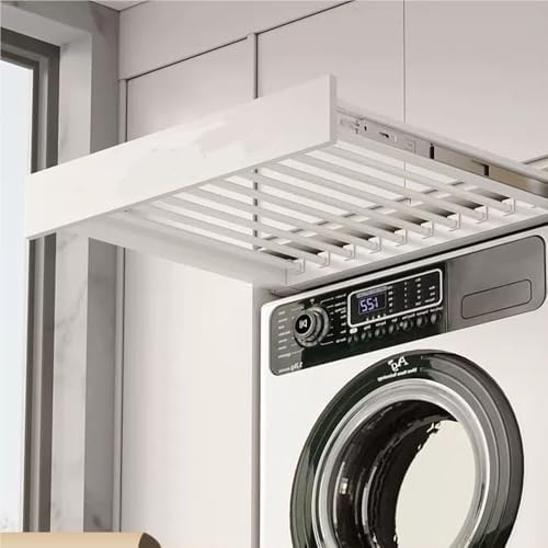 Pull-Out Laundry Drying Rack with Sliding Rail, Hidden Pants Organizer, Space-Saving Clothes Rack for Balcony, Closet & Laundry Room - Essential Laundry Accessories