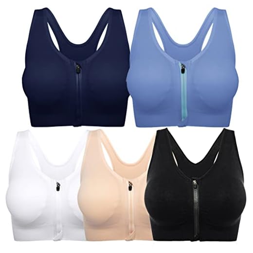 Wireless Zip Front Sports Bra for Women