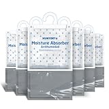 HUMYDRY Hanging Moisture Absorber for Closets, Pack of 6 Unscented 15.9 Oz Dehumidifier Bags, Non Electric Humidity Absorbers for Wardrobes Clothes Storage Areas and Small Enclosed Spaces