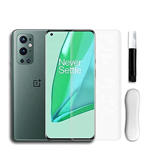 Image of Premium Tempered Glass Design for OnePlus 9 Pro (3D Curved UV) Advanced Border Less Full Edge-to-Edge Protector 3D Curved UV Screen Protector and Easy Installation Kit