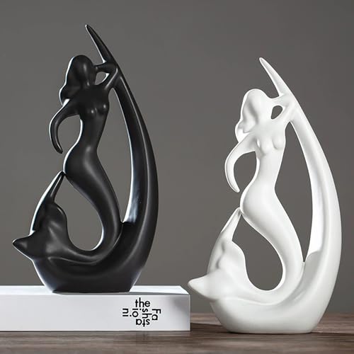 Estatua Decorativa de Sirena Cerámica Moderna miniatura 4