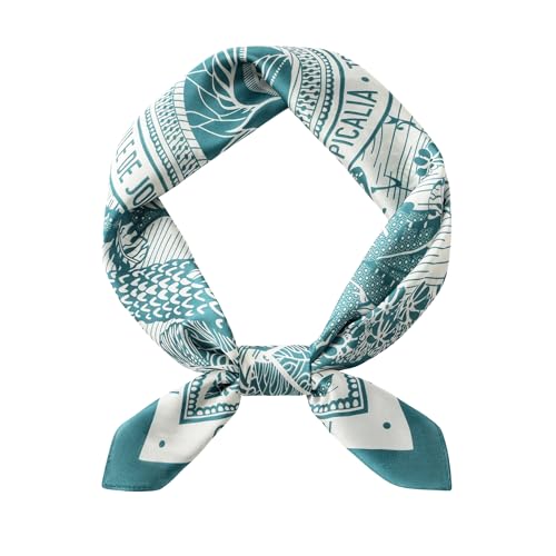 Men's Vintage Silk Feel Square Scarf - Luxury Satin Bandana Neckerchief with Tiny Medallion & Geometric Print - Versatile Headscarf Fashion Accessory for Men