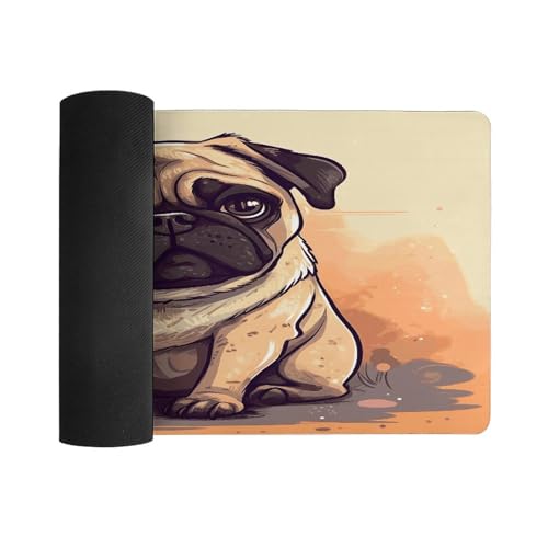 Pug Cartoon Desk Pad Large Office Desk Mat 30x60 cm miniatura 3