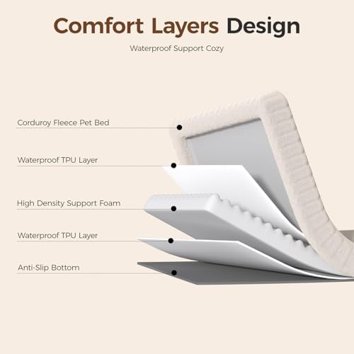Orthopedic Dog Bed for Medium Dog — top-down angle highlighting key features