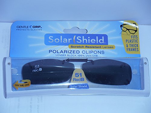 51 Rec B solar shield polarized clip-on sunglasses with driving lenses