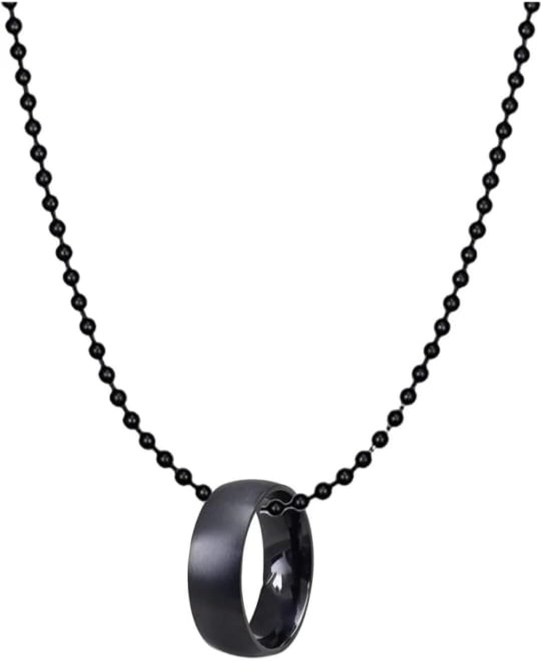 Mens Everyday Titanium Stainless Steel Ethnic C089 Black Pendant-image-9