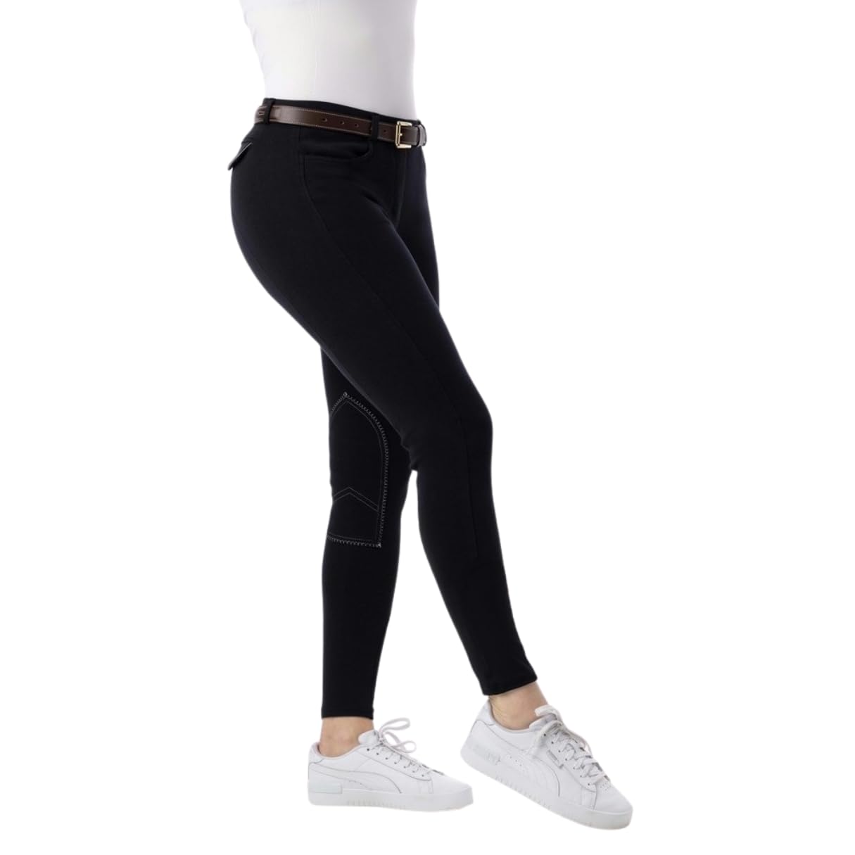 RIDING WORLD - Pantalon d'équitation pour femmes et enfants Alexandrie | Pantalon de cavalier avec renforts en tissu aux genoux | avec poches avant | Legging d'équitation en six couleurs | Vêtement