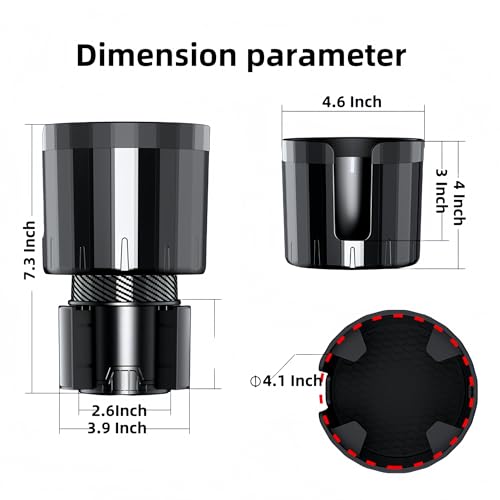 Losato SB-6055 Auto Cup Holder Expander, Large Extension Cup Holder, Base Can Be Adjusted Left And Right And Size thumb #1