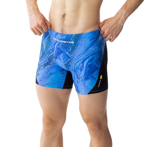 MY KILOMETRE Badehose Herren Kurz Jammer - Schnelltrocknende UV-Schutz Schwimmhose mit Tunnelzug für Training Wettkampf