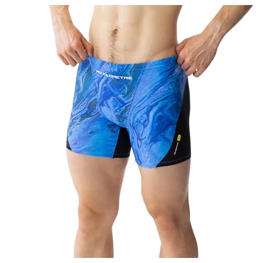 MY KILOMETRE Sunga masculina lisa, roupa de banho, roupa de banho, treino, corrida, short de natação (BR, Alfa, XG, Regular, Azul)