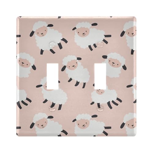 UMIRIKO Cute Cartoon Sheep Jumping Light Switch Cover Plate Covers Decorative Double Toggle Home Decor 202b8033