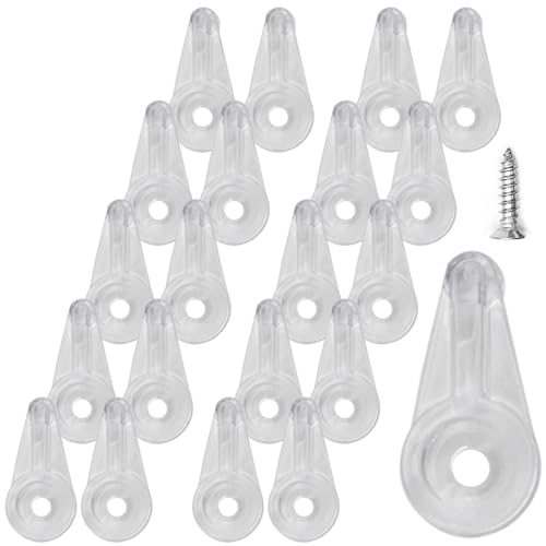 Image of 50pcs Mirror Hanging Clips, Glass Retainer Clips, Plastic Mirror Mounting Clips Hanging Hardware for Fixing Window Glass Cabinet Door (Clear)