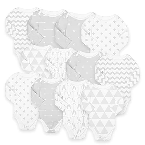 BaeBae Goods Grey/White Triangles Long Sleeve Bodysuit Set (3-6 Months)2