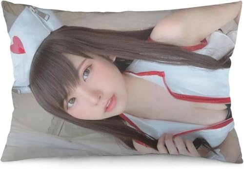 えなこ 枕カバー 抱き枕カバー クッションカバー おしゃれ クッション 座布団 クッション 座布団カバー クッションカバー おしゃれ デコラティブピローケース ホームインテリアソ 四季通用(、60x40cm、) (16“x24”)