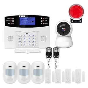 WLLKIY Sistemas De Alarma para El Hogar APLICACIÃN Inalámbrico con Cable Seguridad for el hogar de Alarma WiFi Intercomunicador Control Remoto Autodial Sirena Sensor Kit(G2BT WiFi Bundle S)