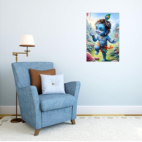 Image of Twinster Bal krishna Posters Photo for Pregnant Women, Baby Poster Self Adhesive (Size 45 cm by 30 cm) Pack of 1 (Design 23)