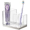 Amazon.com: mDesign Plated Toothbrush and Toothpaste Holder, Storage ...
