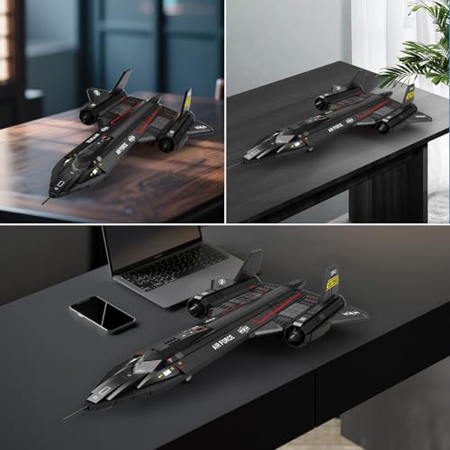 Reobrix SR-71 Blackbird Building Set, Military Reconnaissance Aircraft Model Kit, Collectible Aviation Jet for Adults, Home Office Display Decor, Ideal Gifts for Men & Military Fans 14+ by Reobrix - Used condition - Image 4