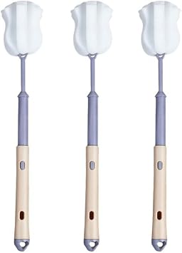 3 Pack Sponge Cup Glassware Brush Bottle Cleaning Brush Extendable Handle Bottle Cleaner - Lotus Root Color