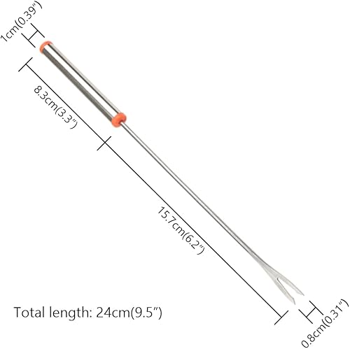 Miniatura 2 de Senzeal 12 tenedores de fondue de acero inoxidable de 9.5 pulgadas para fondue de queso para fondue de chocolate, postre, queso, malvaviscos, carne