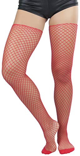 Image of ToBeInStyle Women's Seductive Punk Rock Basic Unfinished Rawedge Fishnet Thigh Highs
