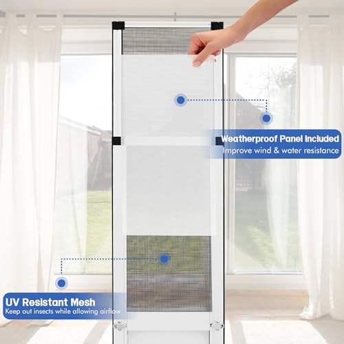 Fuelio FLSDOORL-WT Dog Door For Sliding Glass Door - Large Doggy Door thumb #3