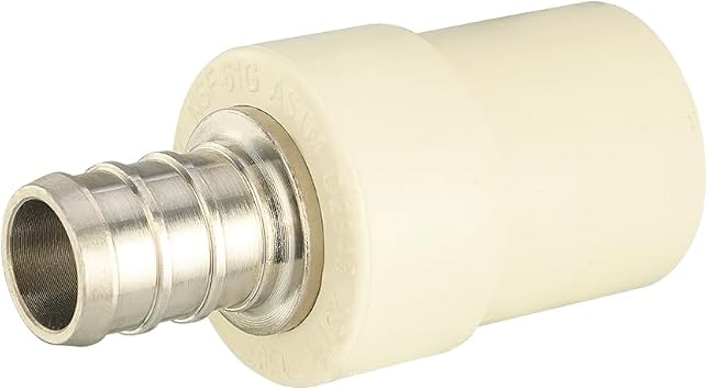 (Pack of 10) EFIELD 1/2 Pex x 1/2 CPVC Transition Coupling Barb Crimp Brass Fittings,(PEX1807340)