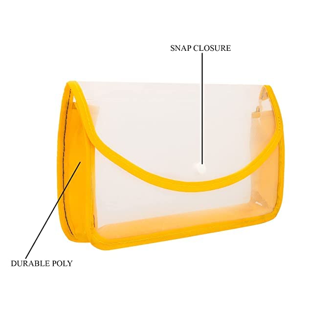 ANG Plastic Flexi Button Bag | Cheque Book Holder | Document Holder | Passbook Holder Cheque Pouch (Pack of 5)