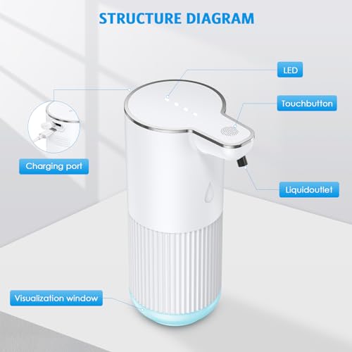Image of Upgraded 12oz Automatic Soap Dispenser, Hand Soap Dispenser IPX6 Waterproof, 4 Levels Adjustable Automatic Liquid Shower for Kitchen Bathroom
