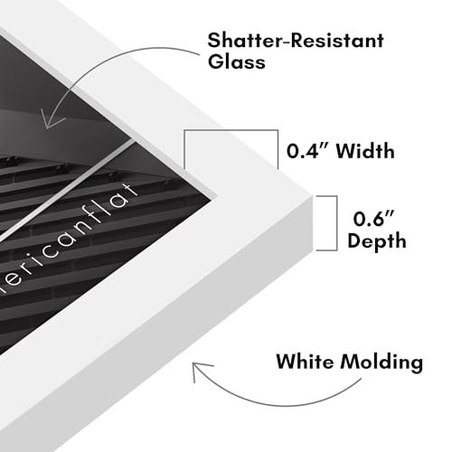Americanflat 6x6 Picture Frame with Shatter-Resistant Glass - Streamline Collection - Thin Border Square Frame for Tabletop and Wall Display - Hanging Hardware and Easel Stand Included - White