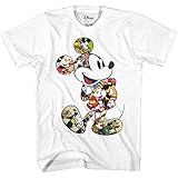 Disney Men's Mickey Mouse Vintage Scene Me Graphic T-Shirt (Medium) White