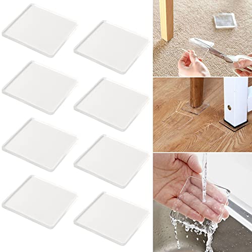 Universal-Pads zur Vibrationsdämpfung, Anti-Vibrations-Matte für Waschmaschine, Anti-Vibration, rutschfeste Matte aus Silikon für Waschmaschine (transparent), 8 Stück