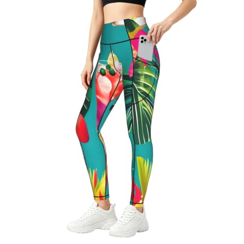 Pantalones de yoga elásticos con bolsillos laterales pantalones fitness running opacos
