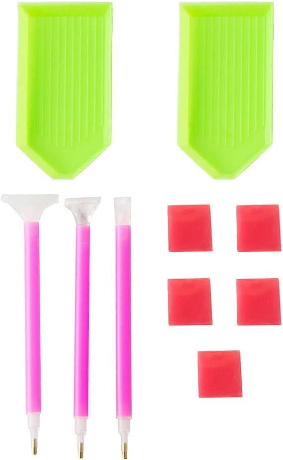 Goreem 10Pcs/Set Handmade Diamond Painting Tools Set DIY Diamond Embroidery Pen Tray Tools Accessories
