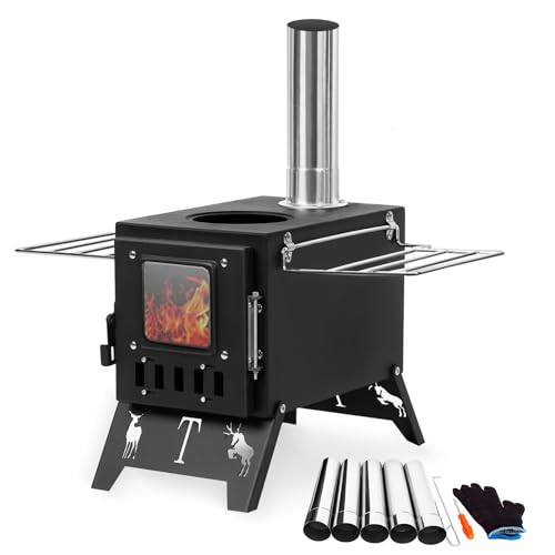 cukoekim Zeltofen, Klappbarer Tragbarer Campingofen, Zeltofen mit rohr,...