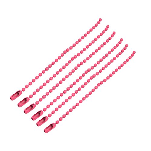 Aexit 6Pcs Metal Lighting fixtures and controls Clasp Beaded Ball Chain Keychain Rose Red 2.4mm Diameter 15cm Length