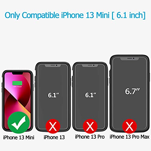 Battery Case For Iphone 13 Mini, Enhanced 6500Mah Ultra Thin Portable Protective Power Smart Charging Case Compatible With Iphone 13 Mini (5.4 Inch) Rechargeable Extended Battery Charger Case (Black) #TOP1