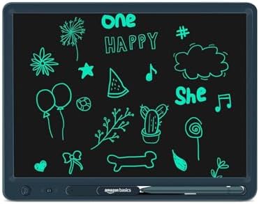 amazon basics Magic Wireless Slate 15-inch LCD Writing Tablet with Stylus Pen, for Drawing, Playing, Noting by Kids & Adults, Black