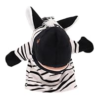 Milisten Animal Finger Puppet Zebra Soft Plush Doll with Mouth Opening Design for Interactive Storytelling and Parent Bonding for Kindergarten and Classroom Activities