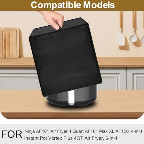 Image of Toaster Oven Air Fryer Cover, Heat-Resistant Waterproof Dust-proof Kitchen Appliance Covers Compatible For Ninja AF101 Air Fryer 4 Quart, 4-in-1 Instant Pot Vortex Plus 4QT Air Fryer, 6-in-1