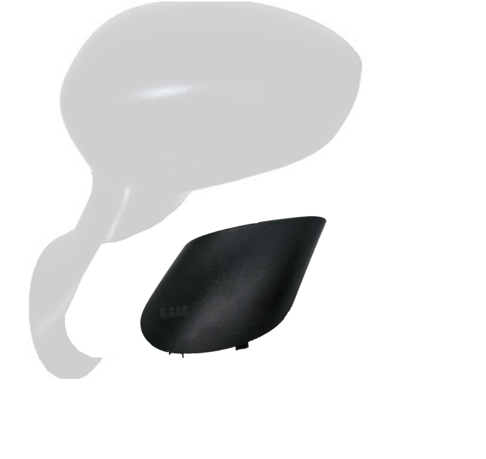 SCAR Mostrina Copriviti Specchio Retrovisore Sinistra Compatibile con Grande Punto | Copertura Viti Specchietto Esterno Lato Guida | Nero
