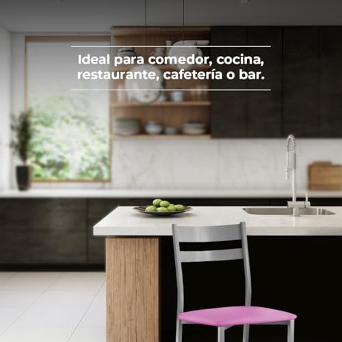 ASTIMESA SCRFRS Dos sillas de Cocina, Metal, Rosa, Altura de Asiento 45 cms - imagen 4