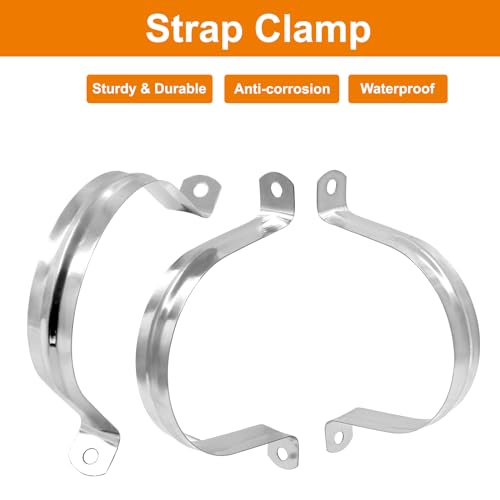Image of Biaungdo M75 Rigid Pipe Strap, 3 Inch Stainless Steel, 12 Pcs | Two Hole Strap, U Bracket Pipe Clamps, Heavy Duty Conduit Clamps, Tension Tube Clip Cable Clamp Hanger