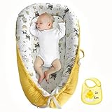 GlowAdore Babynestje voor pasgeborenen, 0-12 maanden, babybedje en nestje, verstelbaar babypod-nest, pasgeboren babybed, ademend, wasbaar en 100% katoen, vloerzitje voor thuis en op reis