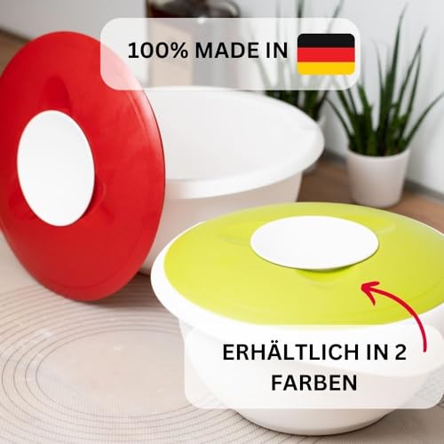 Foto von Westmark Rühr-/Backschüssel mit zweigeteiltem Deckel, 2,5 l, Mit Ausgießer, Kunststoff, Weiß/Rot, 3153227R