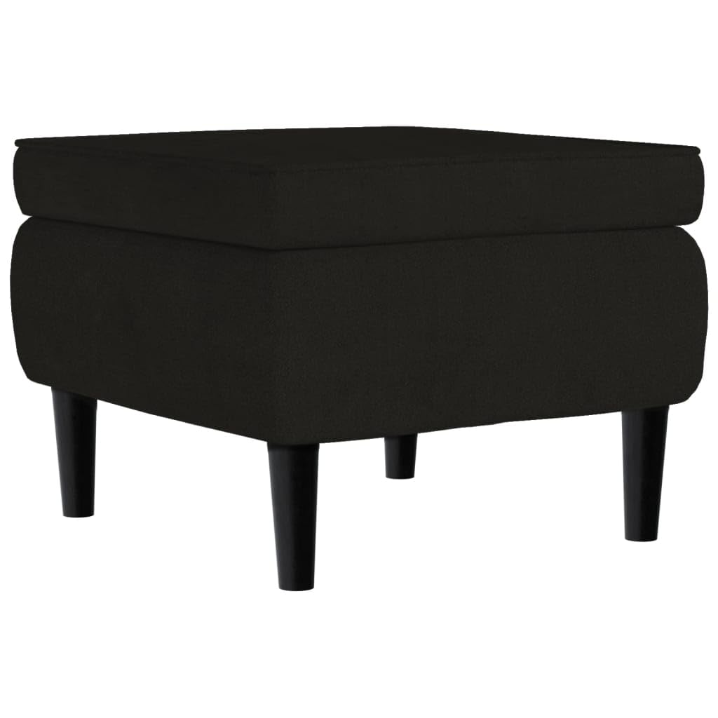 vidaXL Ohrensessel mit Hocker Armlehnen Fernsehsessel Polstersessel Loungesessel Wohnzimmersessel TV Sessel Ruhesessel Relaxsessel Schwarz Samt