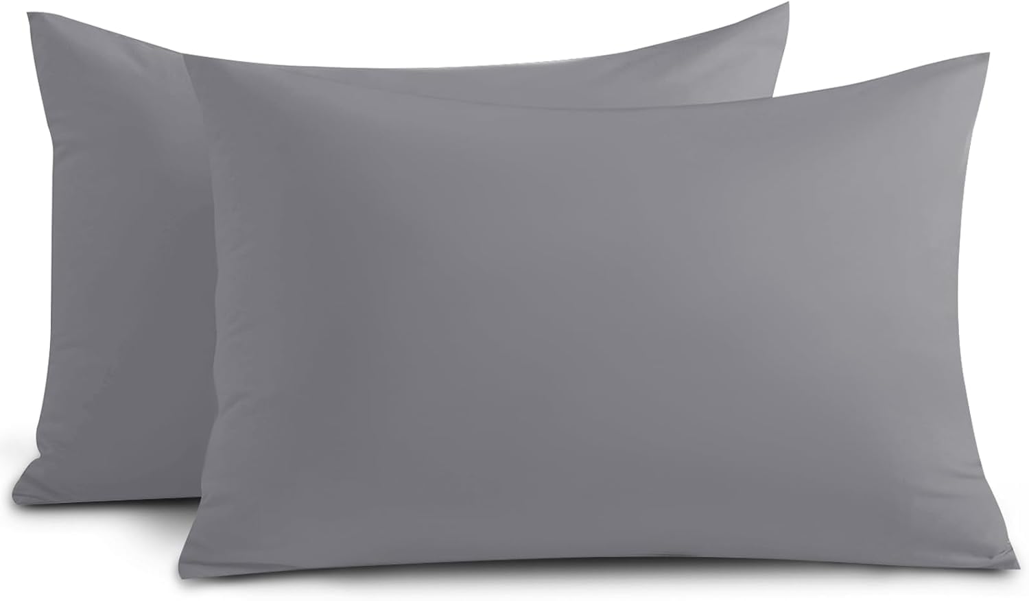 Yorkshire Bedding Grey Pillow Cases 4 Pack 100% Soft Brushed Microfiber Hypoallergenic Pillowcases with Envelope Closure - Fade & Stain Resistant Housewife Pillow Covers (50 X 75 Cm)