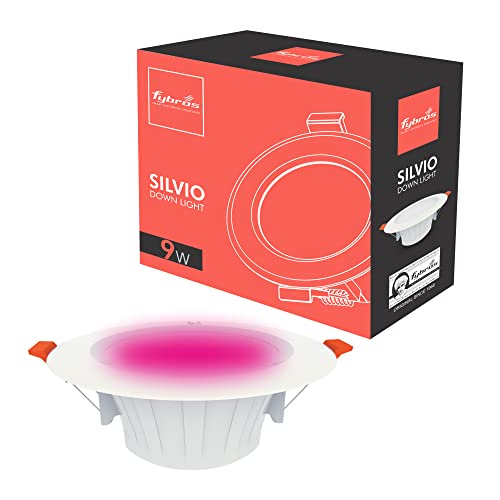 Image of FYBROS Aluminum Silvio Plus 9W Ceiling Lights for Hall, 80 mm LED Light for Home, Pink LED Ceiling Lights for Home, Junction Box Lights for Living Room, Small LED Light for Room, Warm Indoor Lighting